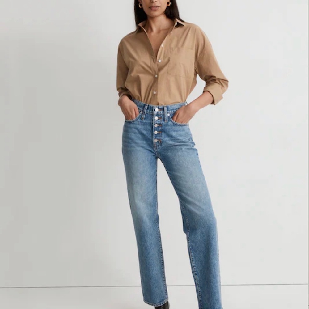 The Perfect Vintage Straight Jean in Delafield Wash: Button Fly Edition